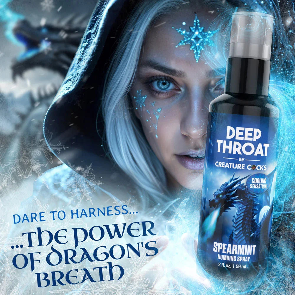 Creature Cocks Deep Throat Spray - Spearmint - Spearmint Flavoured Numbing Spray - 59 ml Spray - Take A Peek