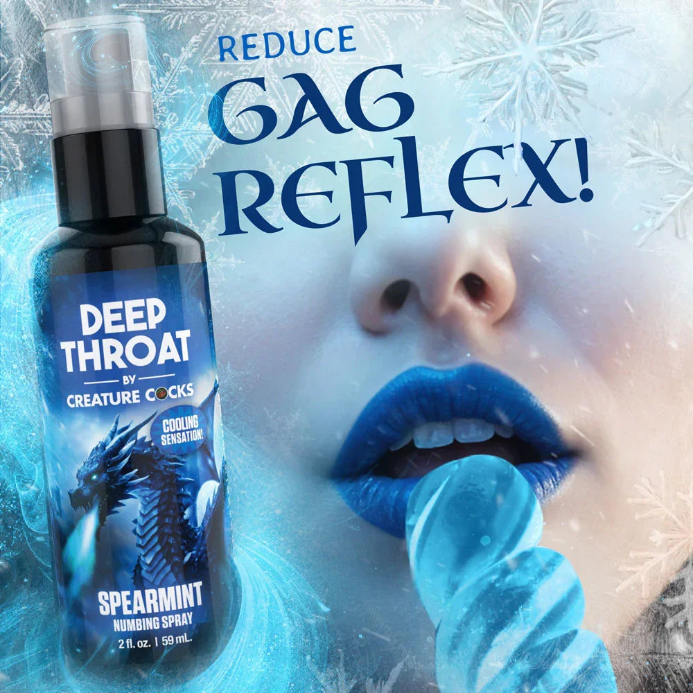 Creature Cocks Deep Throat Spray - Spearmint - Spearmint Flavoured Numbing Spray - 59 ml Spray - Take A Peek