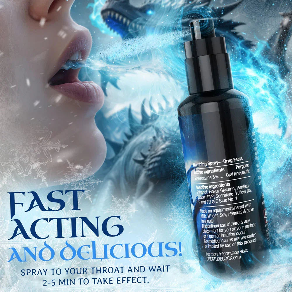 Creature Cocks Deep Throat Spray - Spearmint - Spearmint Flavoured Numbing Spray - 59 ml Spray - Take A Peek