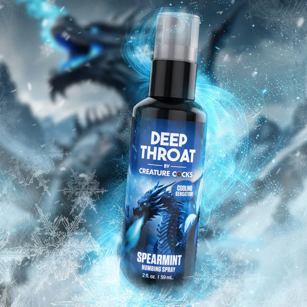 Creature Cocks Deep Throat Spray - Spearmint - Spearmint Flavoured Numbing Spray - 59 ml Spray - Take A Peek