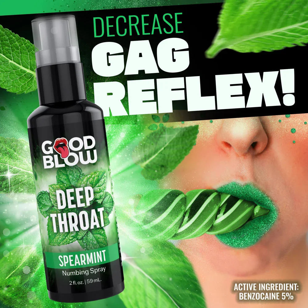 Good Blow Deep Throat Spray - Spearmint - Spearmint Flavoured Numbing Spray - 59 ml Spray - Take A Peek