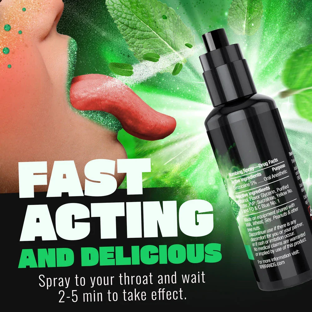 Good Blow Deep Throat Spray - Spearmint - Spearmint Flavoured Numbing Spray - 59 ml Spray - Take A Peek