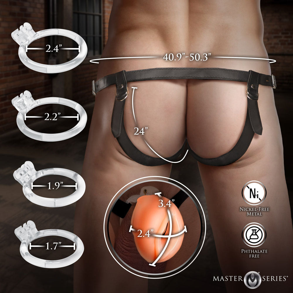 Master Series Pussy Chastity Cage - Light - Chastity Cage Set - Take A Peek