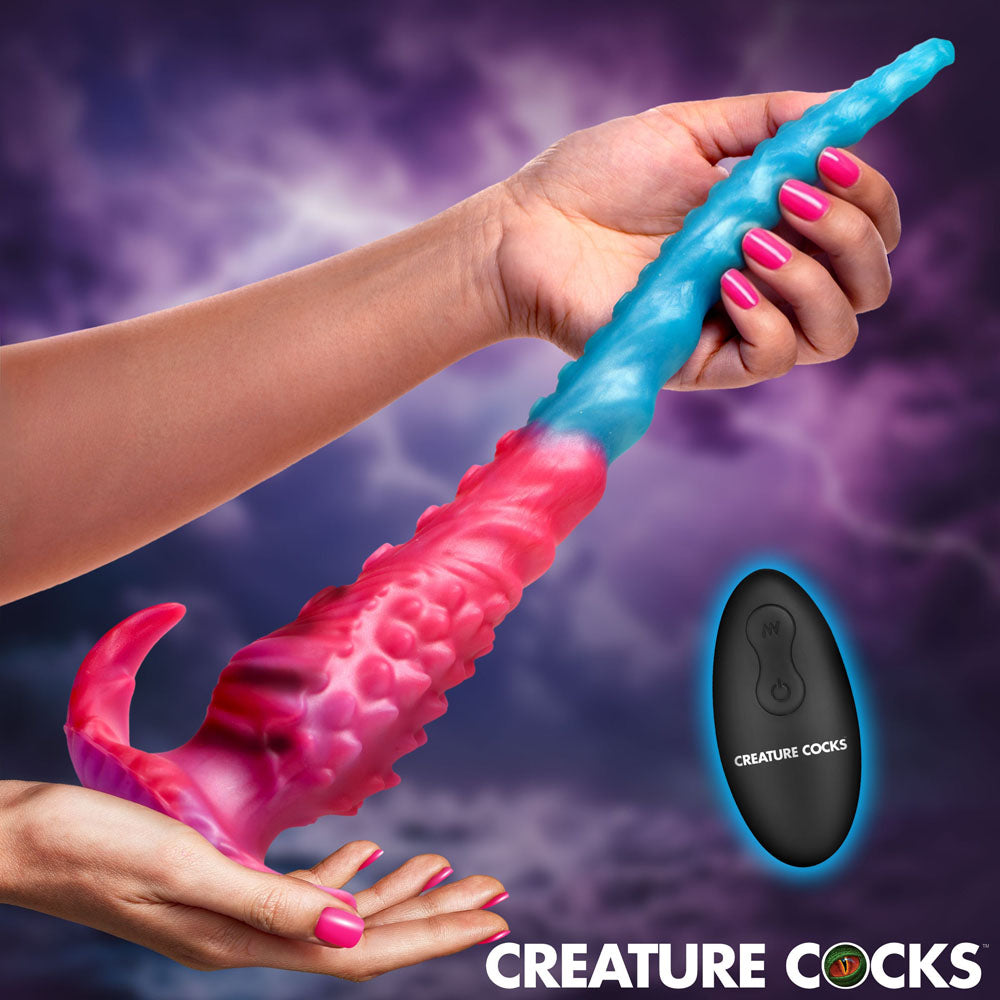 Creature Cocks Vibropus - Blue/Pink 34.3 cm USB Rechargeable Vibrating Tentacle Dildo with Wireless Remote - Take A Peek