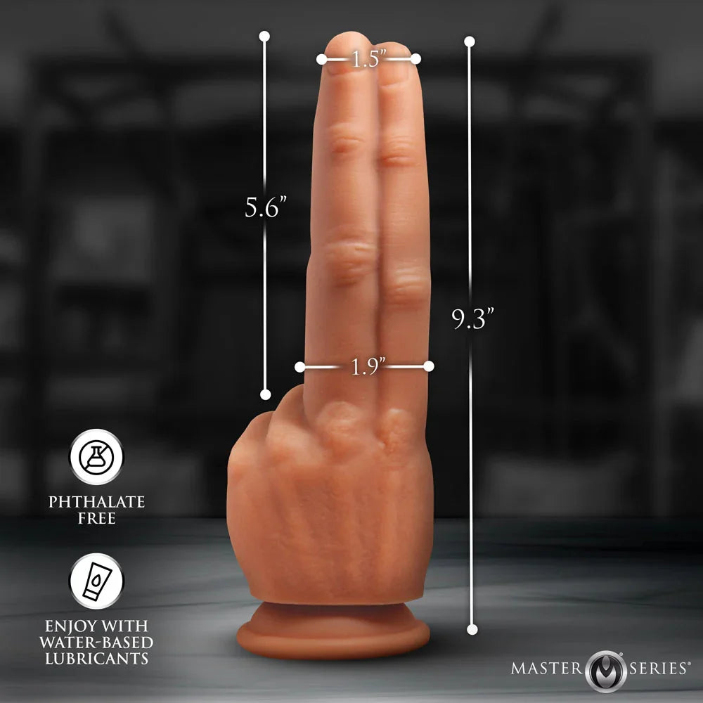 Master Series The Pleaser - 23.6 cm Double Finger Dildo - Take A Peek