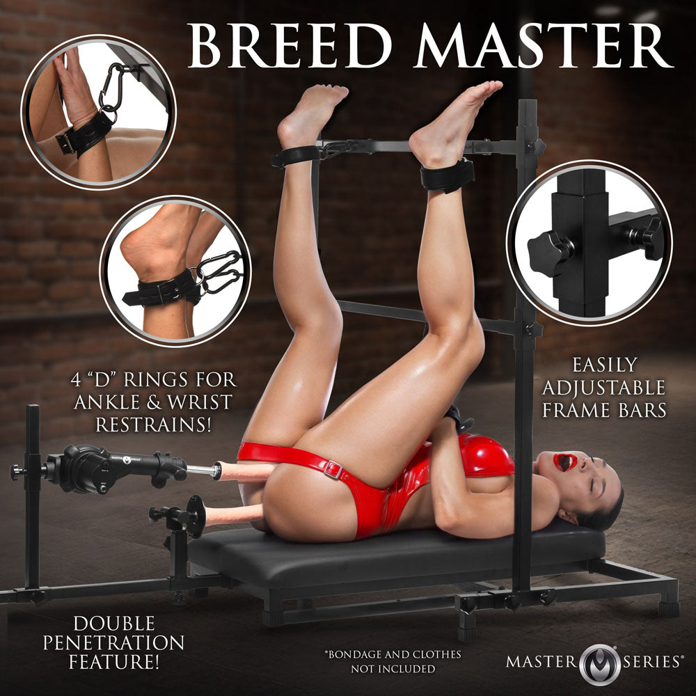Master Series Breed Master - Breeding Restraint Stand with Sex Machine - Take A Peek