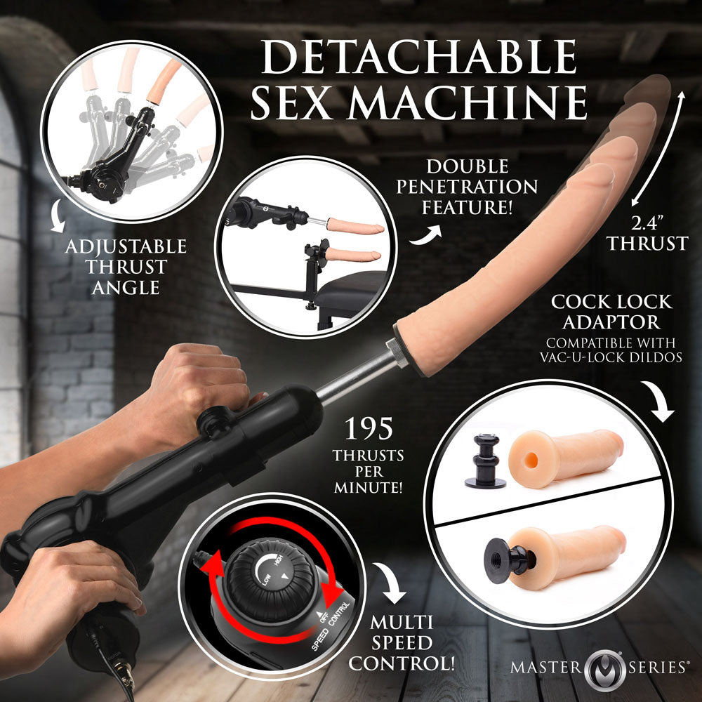 Master Series Breed Master - Breeding Restraint Stand with Sex Machine - Take A Peek