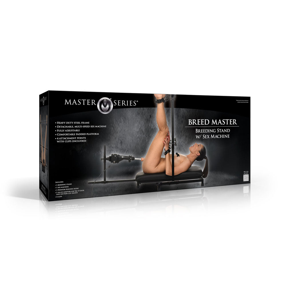 Master Series Breed Master - Breeding Restraint Stand with Sex Machine - Take A Peek