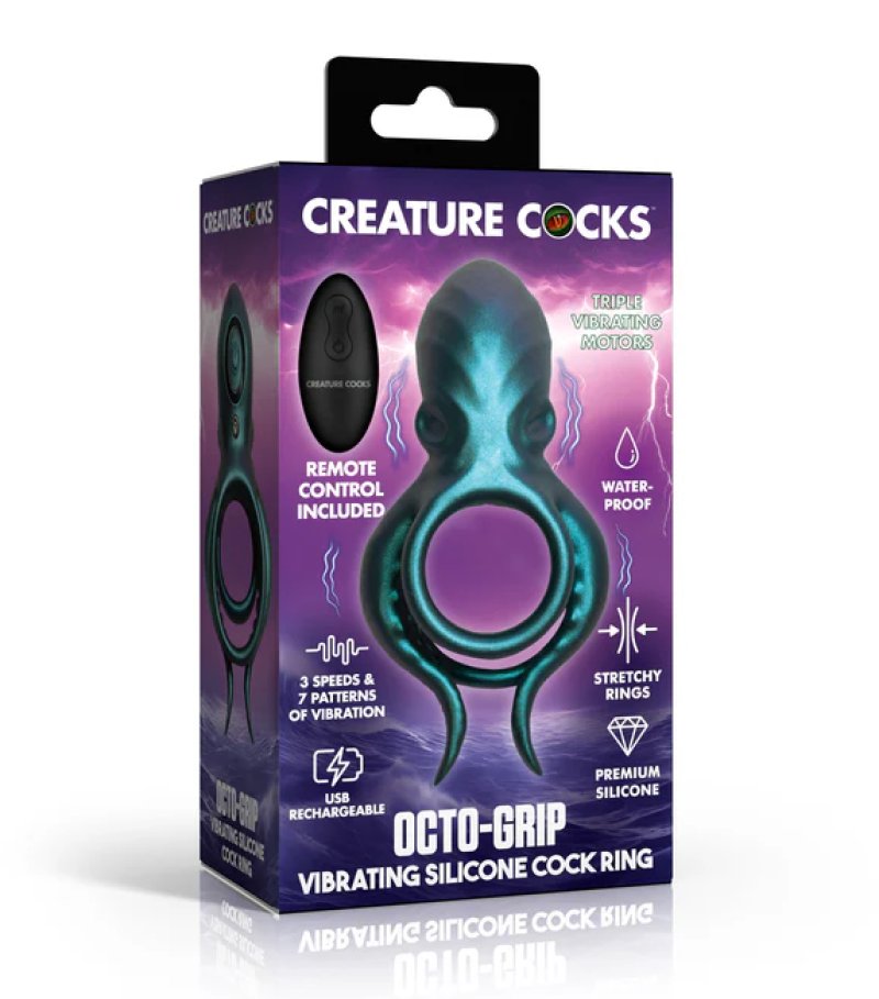 Creature Cocks Octo Grip Vibrating Silicone Cock Ring-AH826