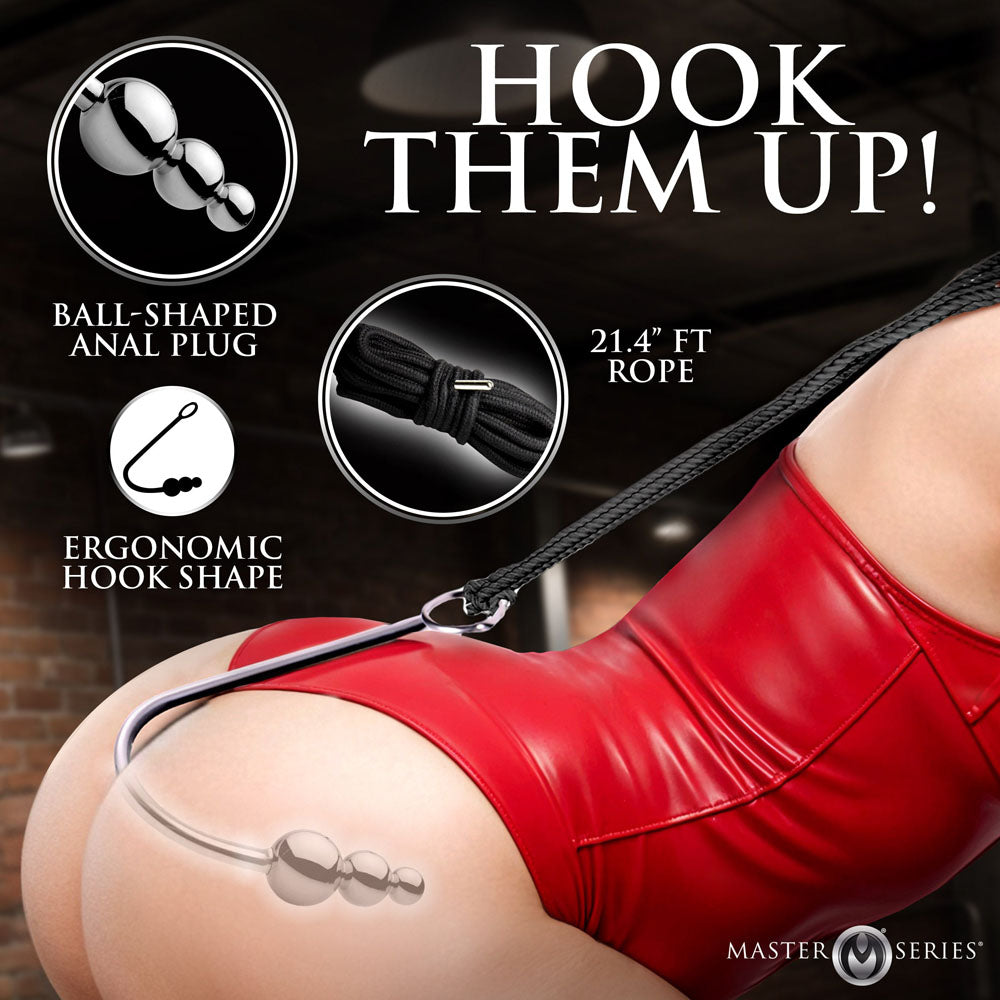 Master Series Roped - Beaded Anal Hook With Rope - Take A Peek