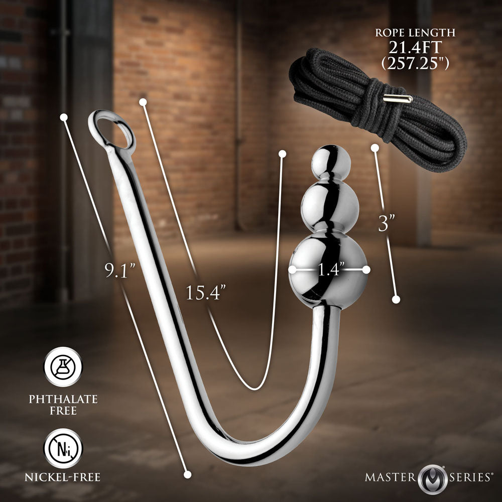 Master Series Roped - Beaded Anal Hook With Rope - Take A Peek