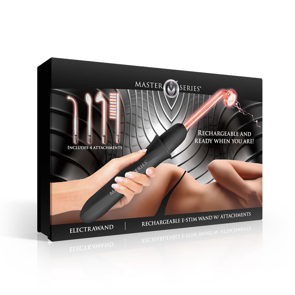 Master Series Electrawand - Rechargeable E-Stim Violet Wand with Attachments - Take A Peek