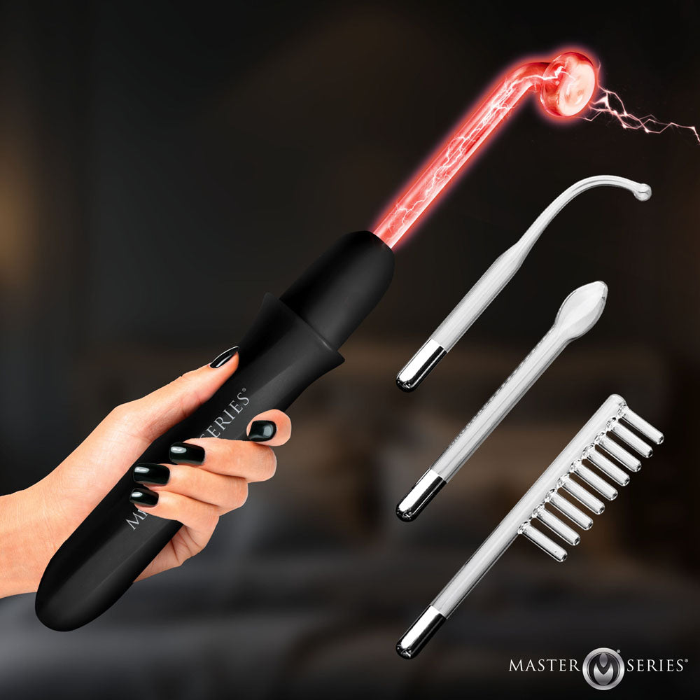 Master Series Electrawand - Rechargeable E-Stim Violet Wand with Attachments - Take A Peek