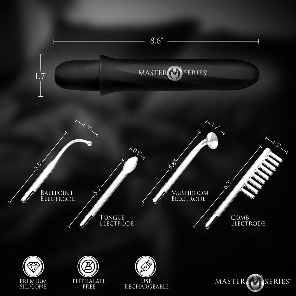 Master Series Electrawand - Rechargeable E-Stim Violet Wand with Attachments - Take A Peek