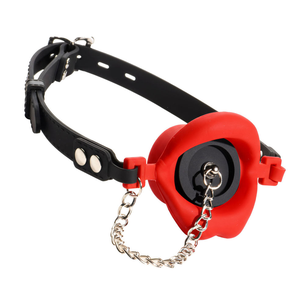 Master Series Plugged - Lips Silicone Feeding Mouth Gag - Take A Peek