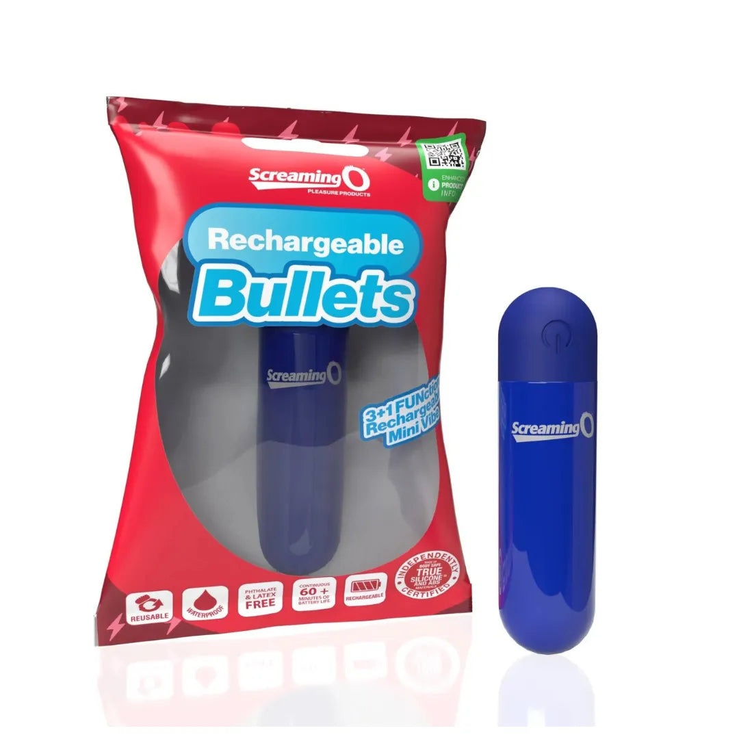 Screaming O Rechargeable Bullets - Blue - Take A Peek