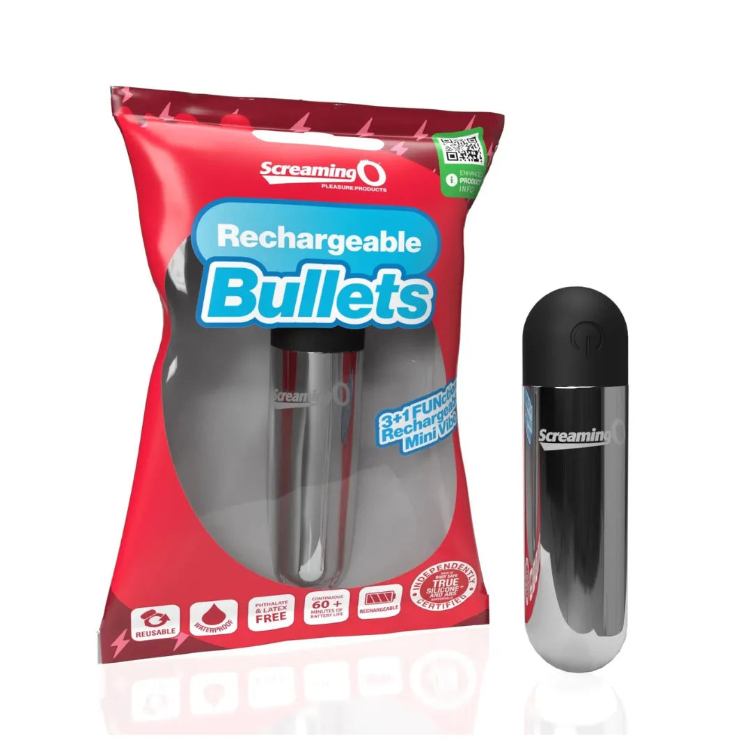 Screaming O Rechargeable Bullets - Silver - Take A Peek