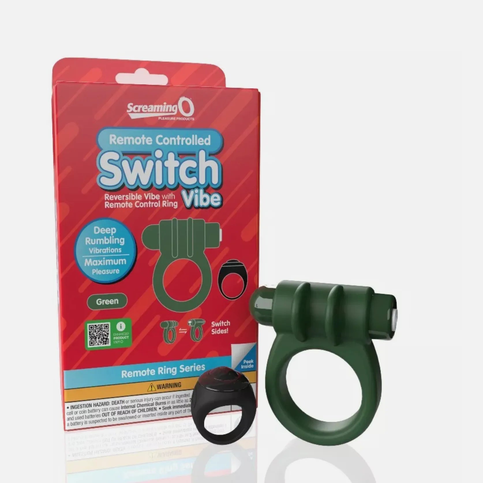 Screaming O Remote Controlled Switch Vibrating Ring - Green - Take A Peek