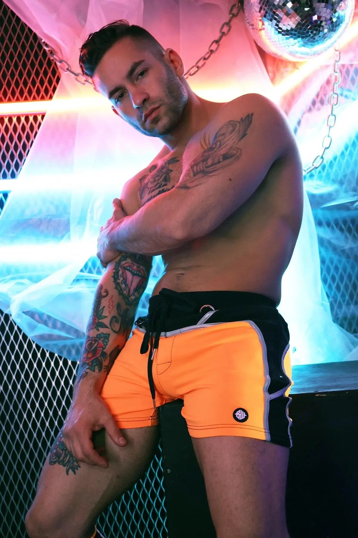 AKIRA REFLECTIVE SHORTS NEON ORANGE - Take A Peek