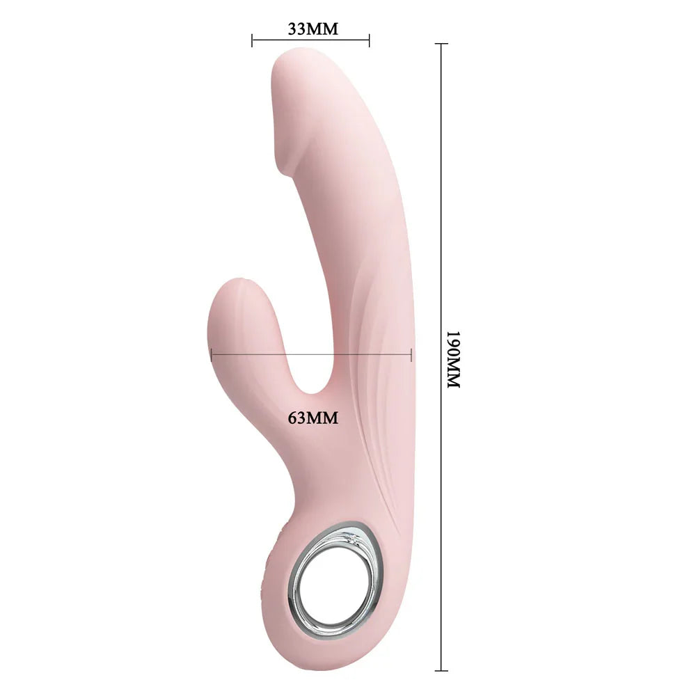 Party Up DAVE Rabbit Vibe - - 19 cm USB Rechargeable Rabbit Vibrator - Take A Peek