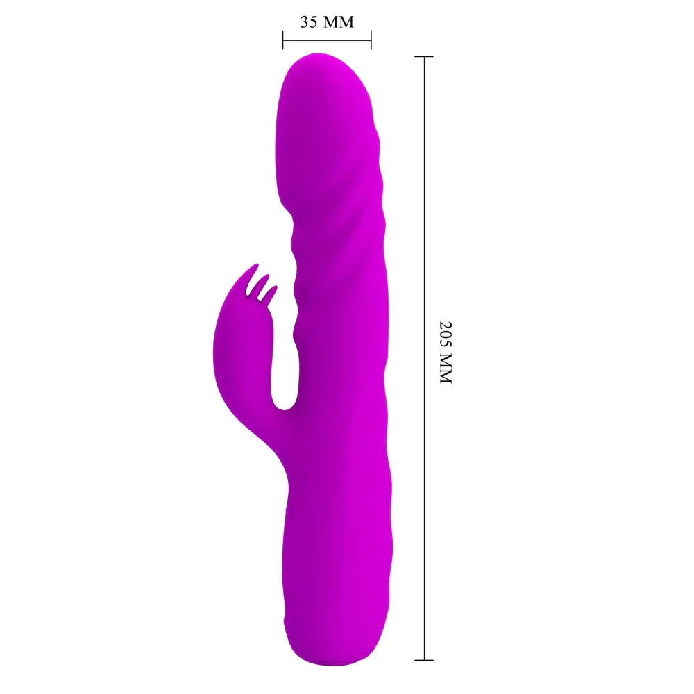 Party Up BOB Thrusting Vibe - - 25 cm USB Rechargeable Thrusting Rabbit Vibrator - Take A Peek