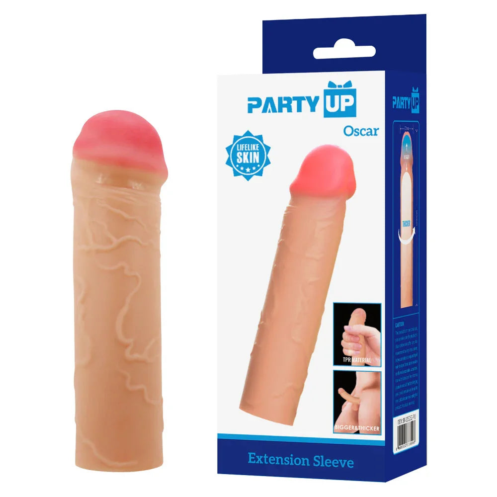 Party Up OSCAR 1 Inch Extender Sleeve - 1 Inch Penis Extender Sleeve - Take A Peek