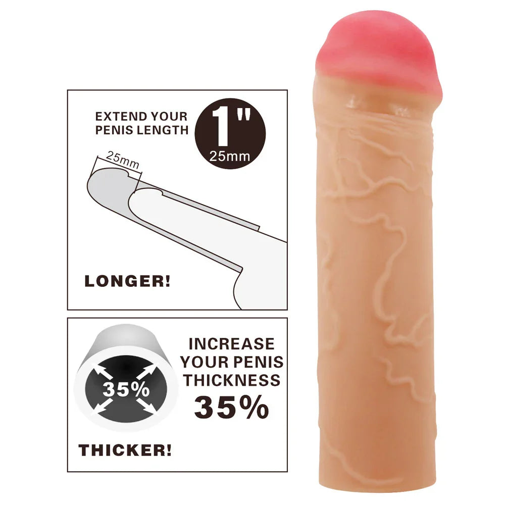 Party Up OSCAR 1 Inch Extender Sleeve - 1 Inch Penis Extender Sleeve - Take A Peek