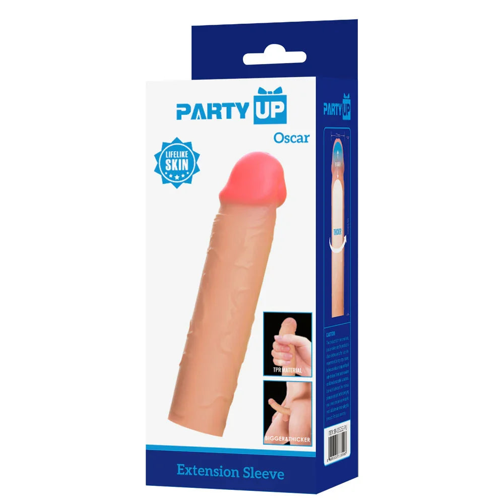 Party Up OSCAR 1 Inch Extender Sleeve - 1 Inch Penis Extender Sleeve - Take A Peek