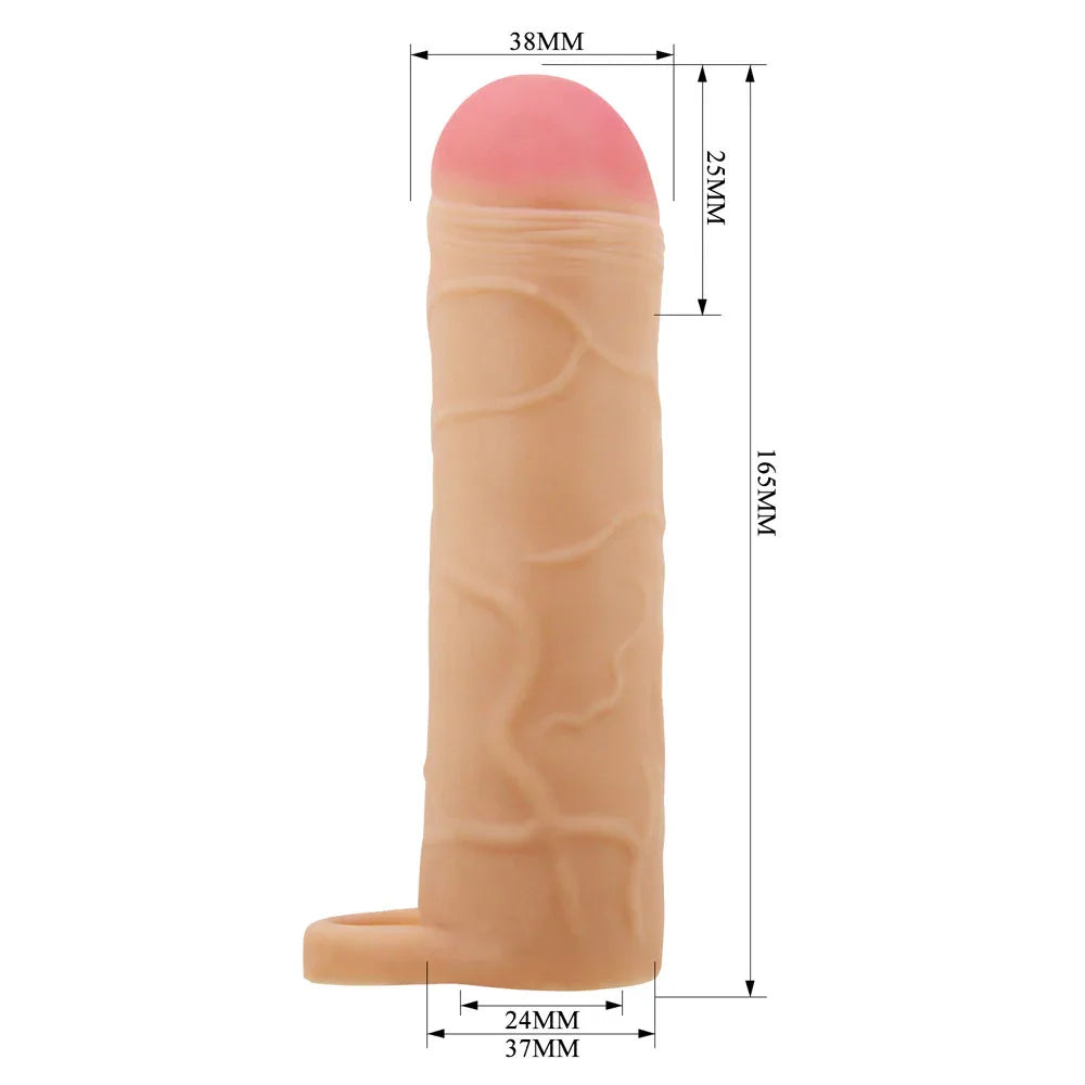 Party Up OWEN 1 Inch Extender Sleeve - 1 Inch Penis Extender Sleeve with Ball Strap - Take A Peek