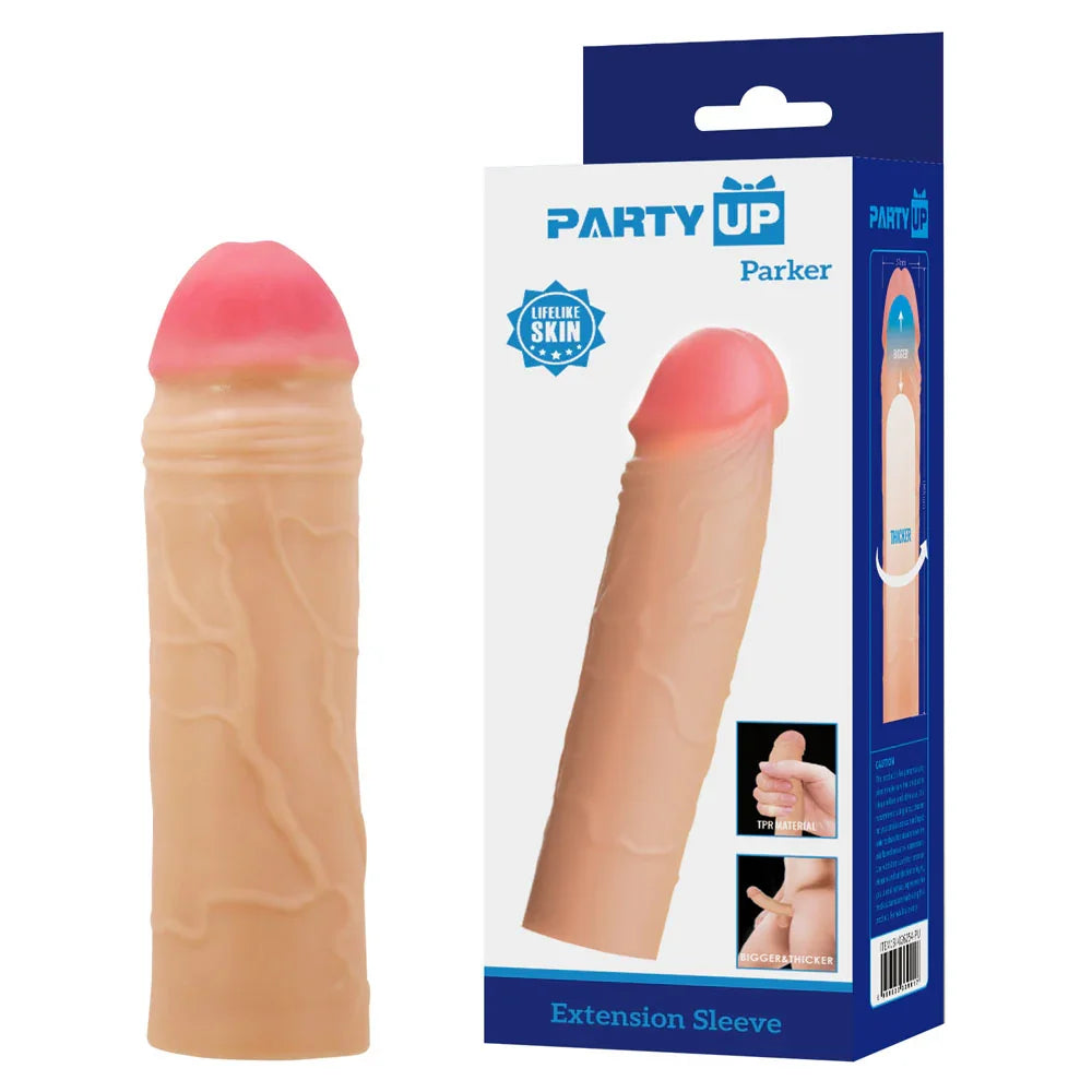 Party Up PARKER 2 Inch Extender Sleeve - 2 Inch Penis Extender Sleeve - Take A Peek