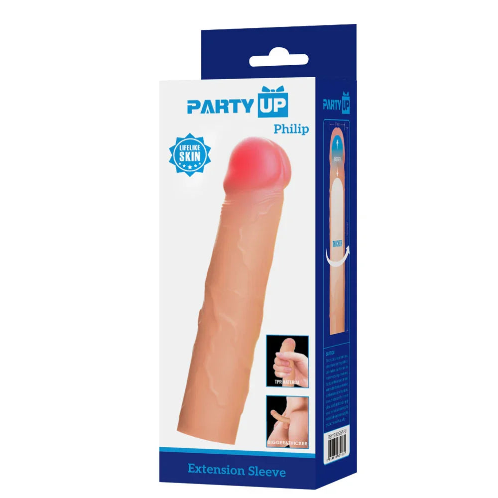 Party Up PHILIP 3 Inch Extender Sleeve - 3 Inch Penis Extender Sleeve - Take A Peek