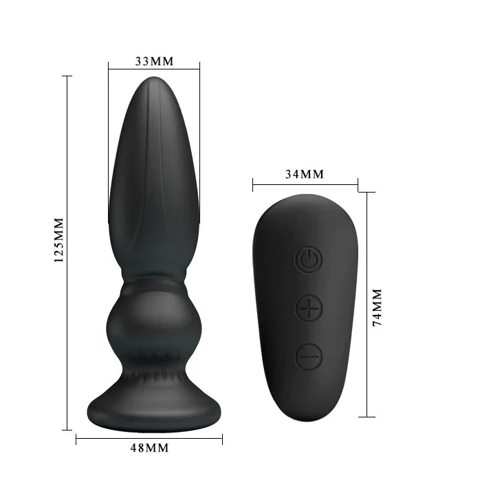 MR PLAY Powerful Vibrating Anal Plug - 12.5 cm USB Rechargeable Vibrating Anal Plug with Remote - Take A Peek