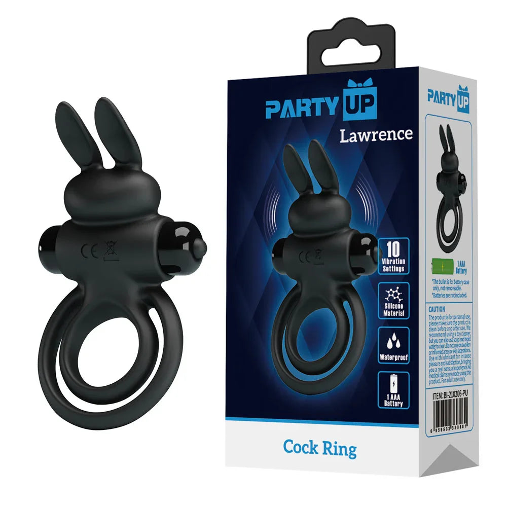 Party Up LAWRENCE Vibrating Cock Ring - Vibrating Cock & Balls Ring - Take A Peek
