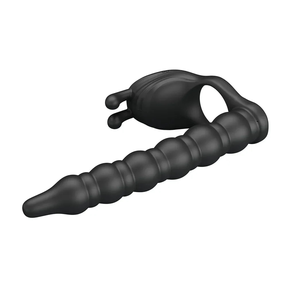 Party Up MARCUS Ring & Anal Plug - USB Rechargeable Vibrating Cock Ring with Double Penetrator - Take A Peek