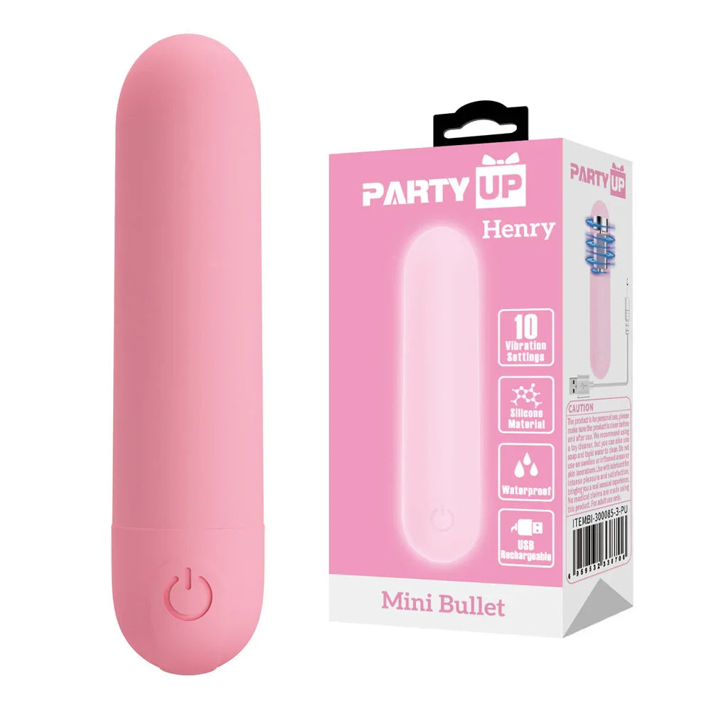 Party Up HENRY Mini Bullet - - 8 cm USB Rechargeable Bullet - Take A Peek