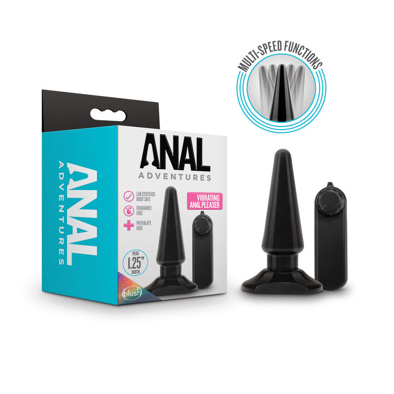 Anal Adventures Basic Vibrating Anal Pleaser - 10.1 cm Vibrating Butt Plug - Take A Peek
