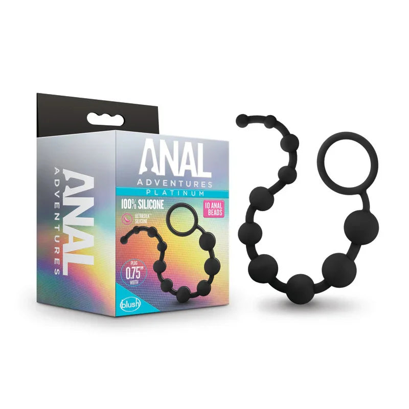 Anal Adventures Platinum 10 Anal Beads - - 31.7 cm Anal Beads - Take A Peek