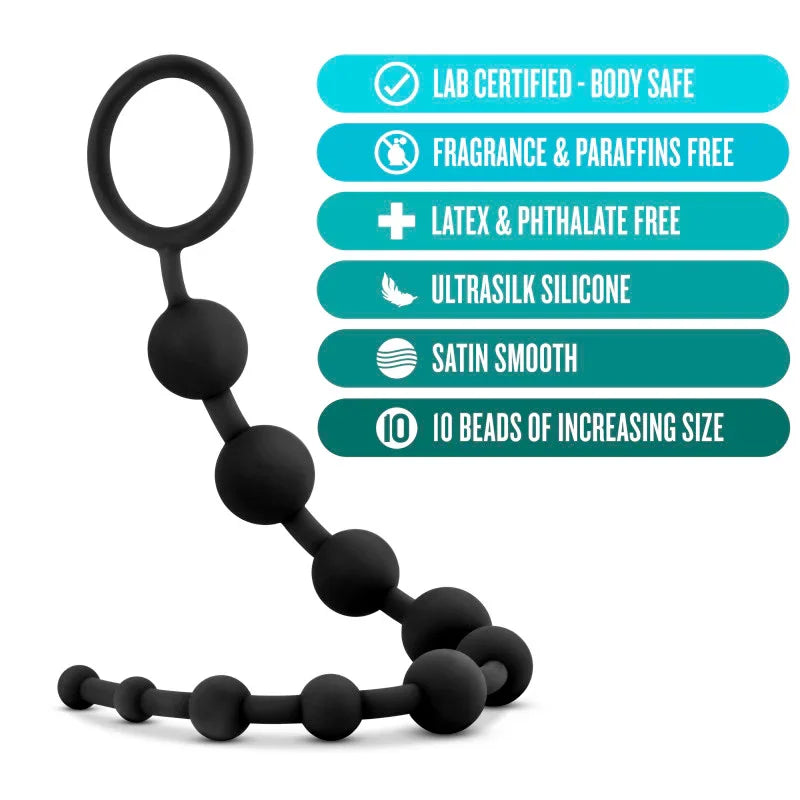 Anal Adventures Platinum 10 Anal Beads - - 31.7 cm Anal Beads - Take A Peek