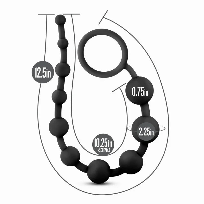 Anal Adventures Platinum 10 Anal Beads - - 31.7 cm Anal Beads - Take A Peek