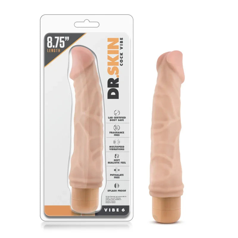 Dr. Skin Cock Vibe 6 - 8.5'' Cock - 21.6 cm Vibrating Dong - Take A Peek