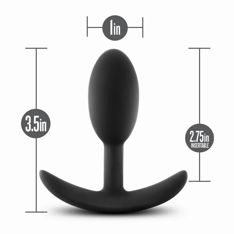 Anal Adventures Platinum Vibra Slim Plug - 8.9 cm Small Butt Plug with Internal Ball - Take A Peek