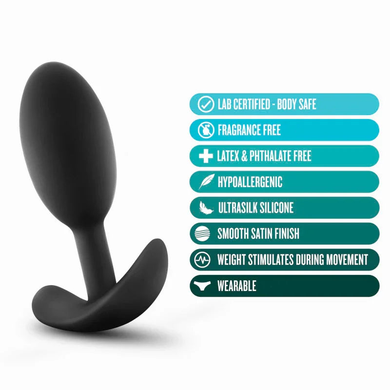 Anal Adventures Platinum Vibra Slim Plug - 10.1 cm Butt Plug with Internal Ball - Take A Peek
