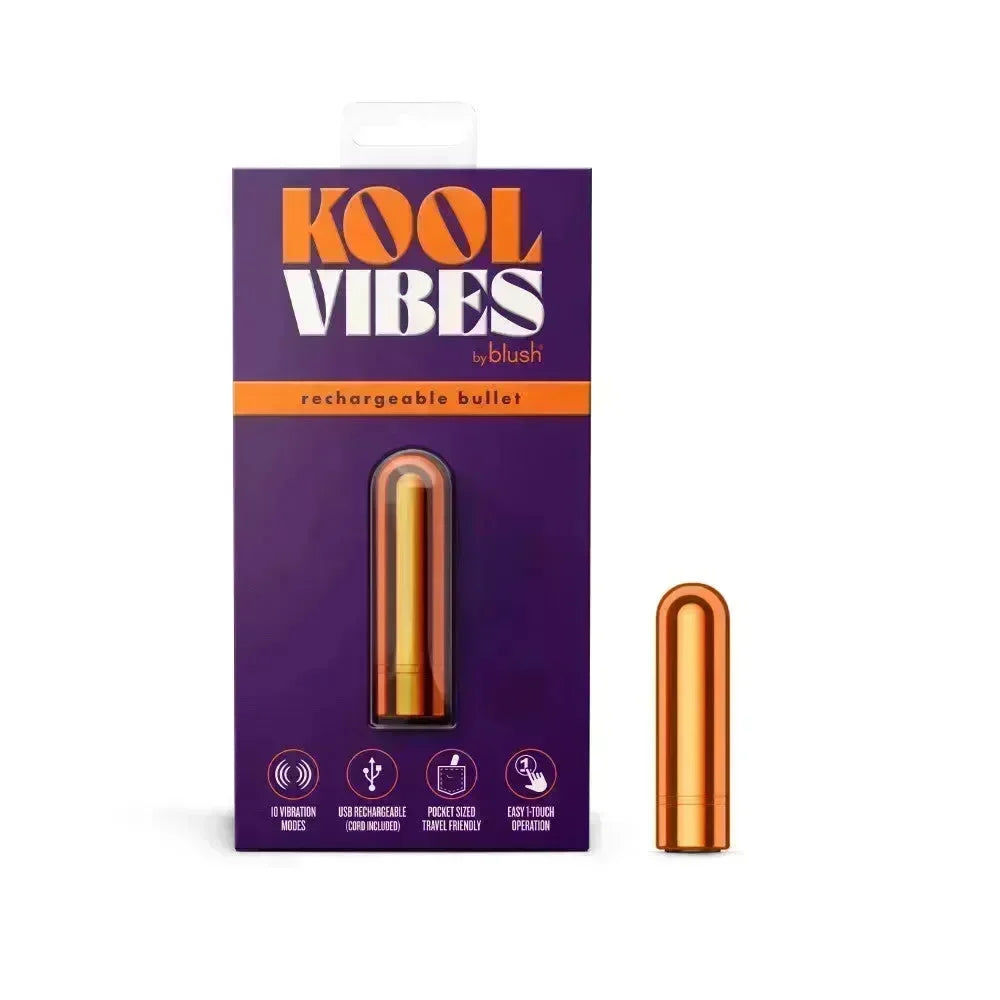 Kool Vibes - Rechargeable Mini Bullet - Tangerine - Orange 6.4 cm USB Rechargeable Bullet - Take A Peek