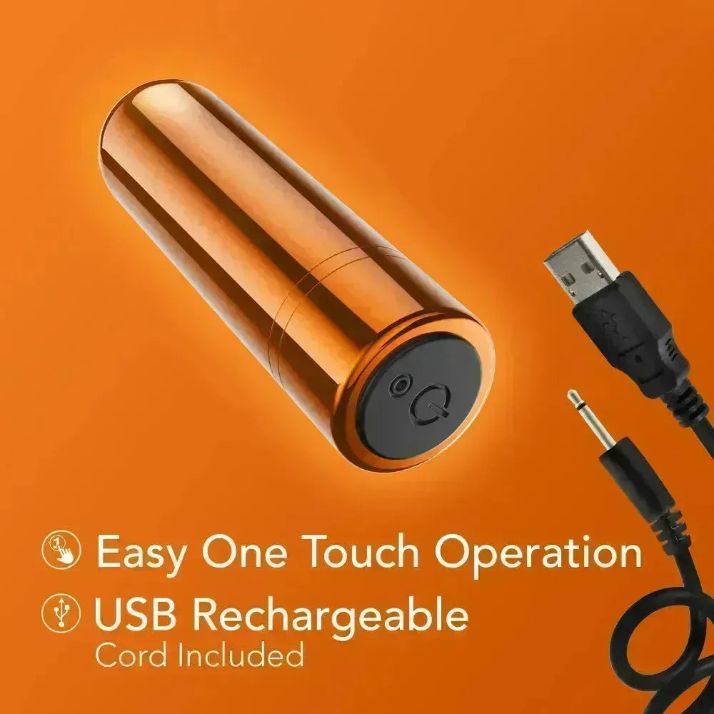 Kool Vibes - Rechargeable Mini Bullet - Tangerine - Orange 6.4 cm USB Rechargeable Bullet - Take A Peek