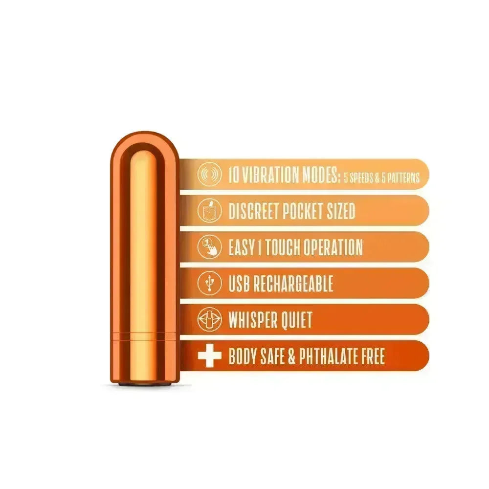 Kool Vibes - Rechargeable Mini Bullet - Tangerine - Orange 6.4 cm USB Rechargeable Bullet - Take A Peek