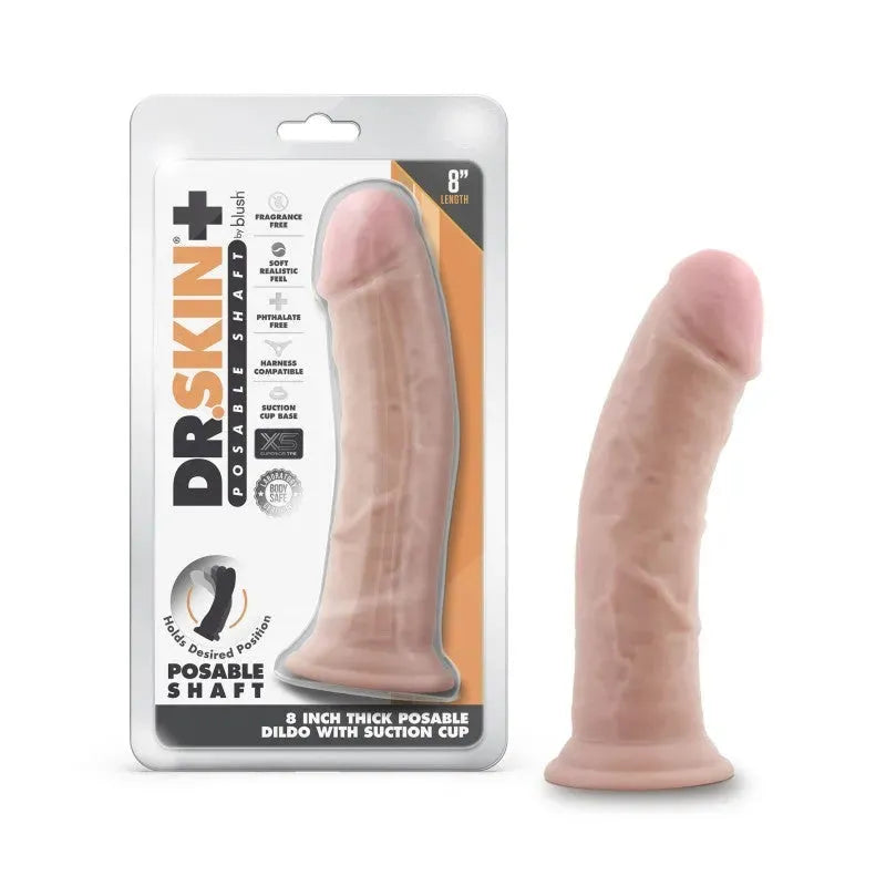 Dr. Skin Plus 8'' Thick Posable Dildo - Take A Peek
