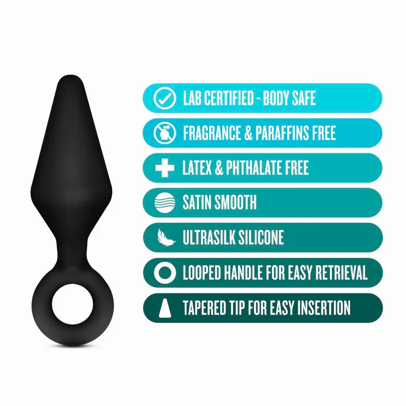 Anal Adventures Platinum Loop Plug Kit - Butt Plugs - Set of 3 Sizes - Take A Peek