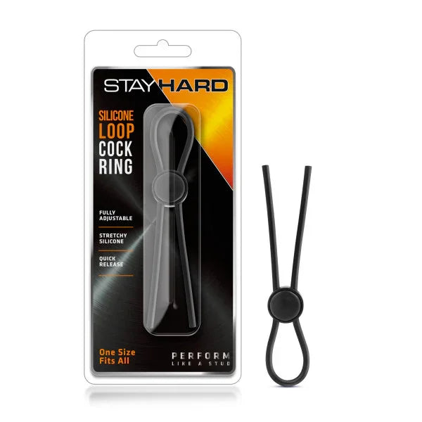 Stay Hard - Silicone Loop Cock Ring - Adjustable Lasso Cock Ring - Take A Peek
