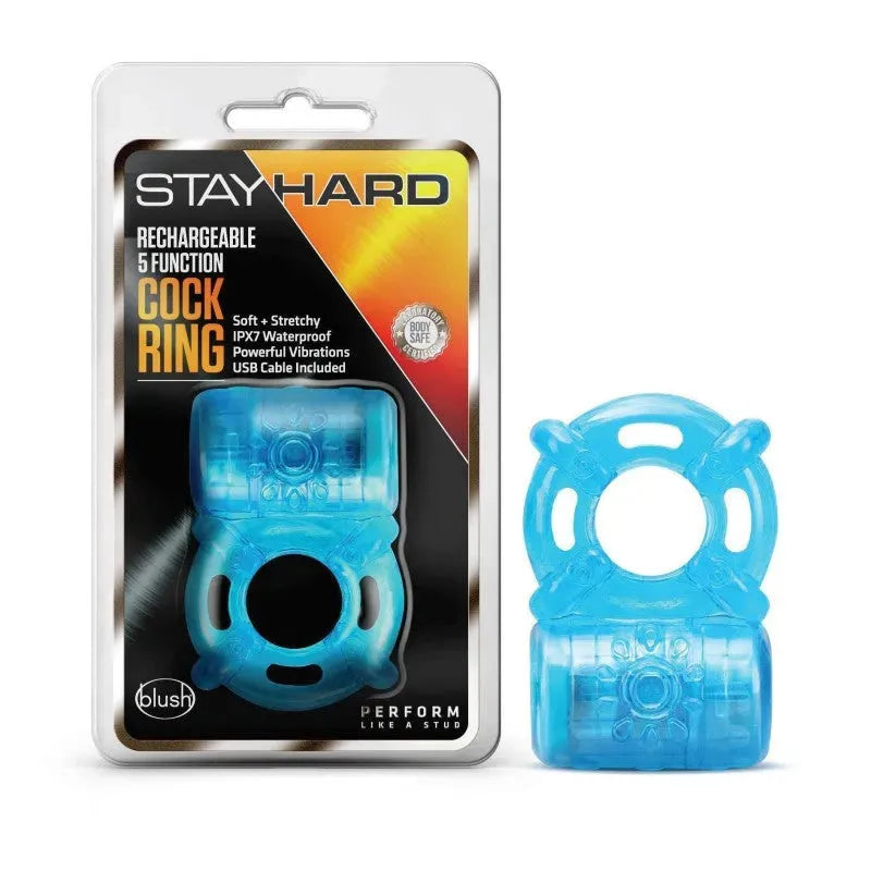 Stay Hard Rechargeable 5 Function Cock Ring - Take A Peek