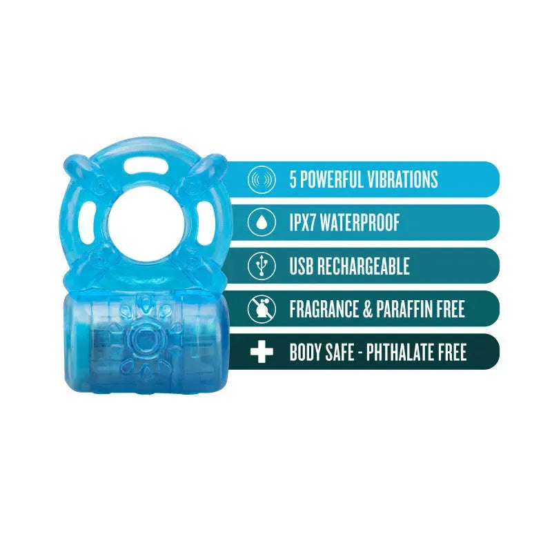 Stay Hard Rechargeable 5 Function Cock Ring - Take A Peek